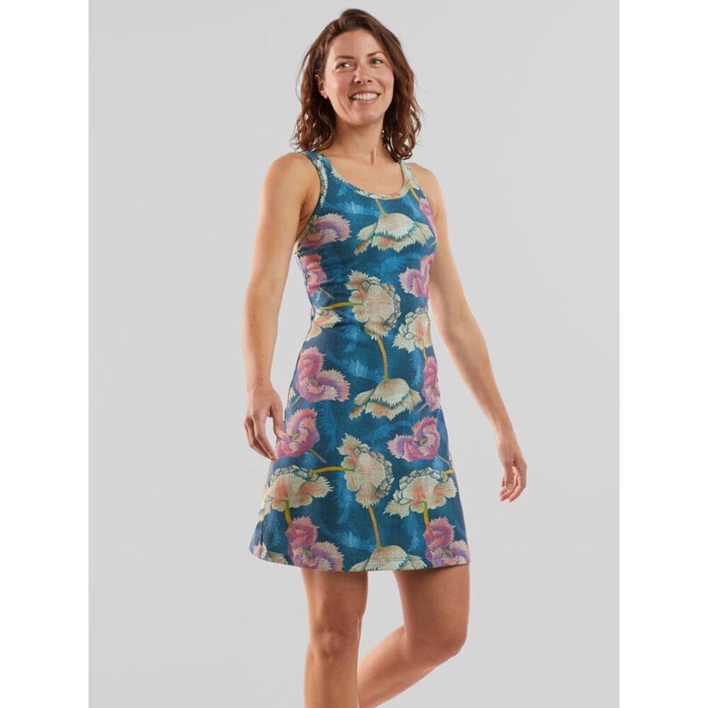 NWT Title Nine S Cirque De La Vie Dress Water Lily Print Tank Built In Bra